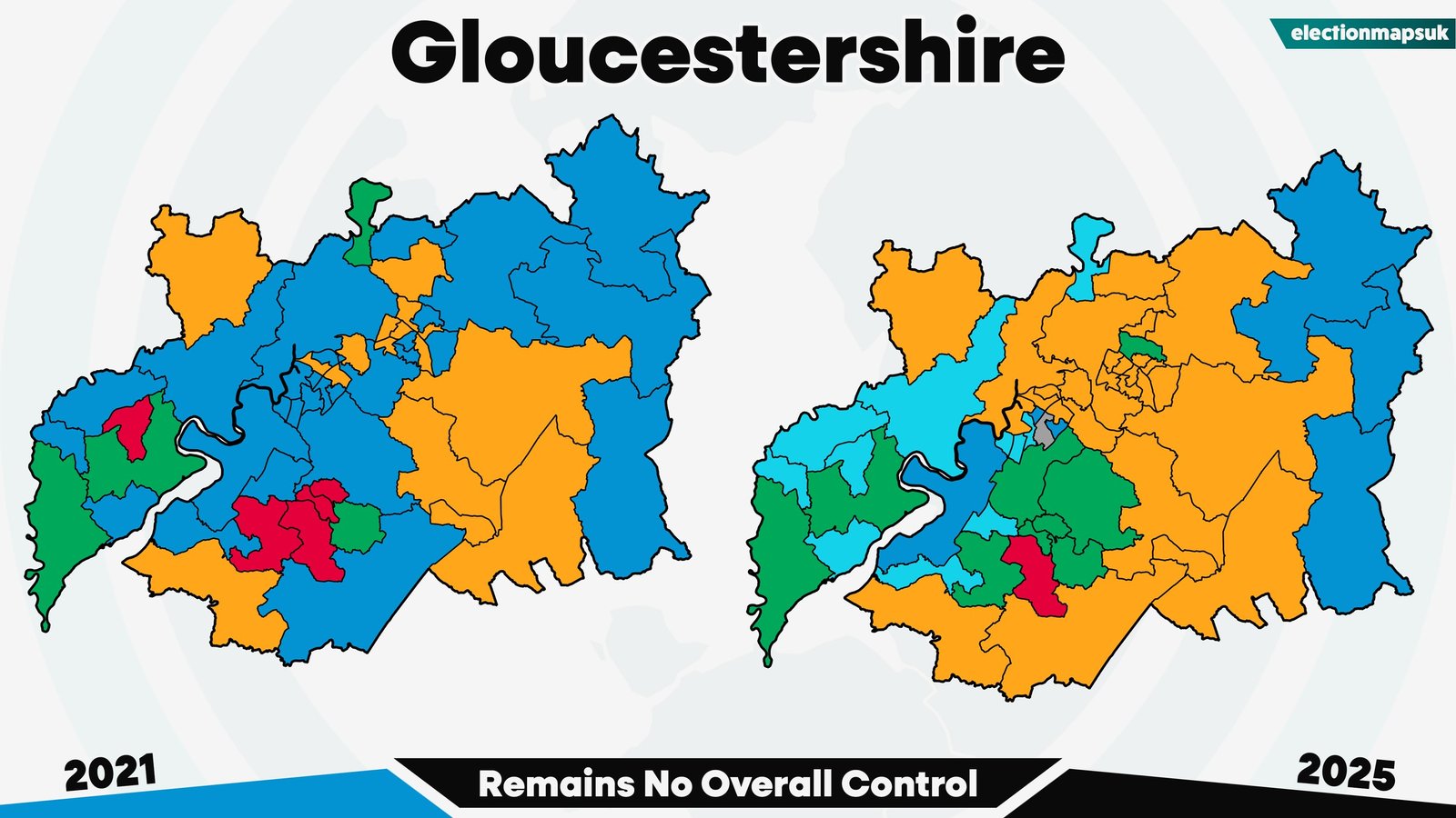 2025 UK Local Election Results: Map and Changes 21 Gloucestershire election results