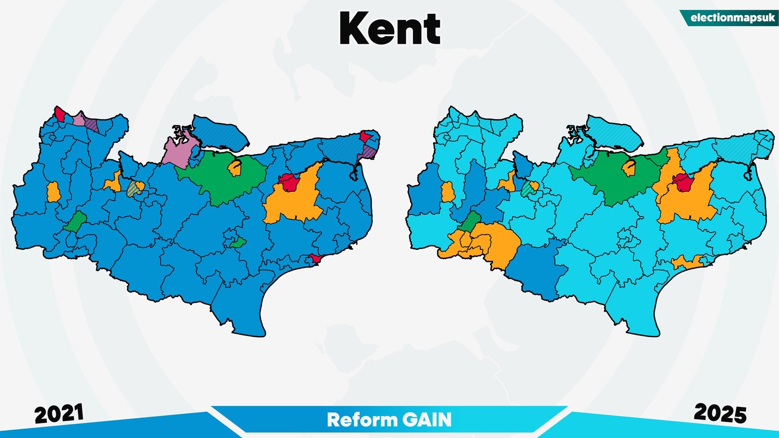 2025 UK Local Election Results: Map and Changes 19 Kent election results