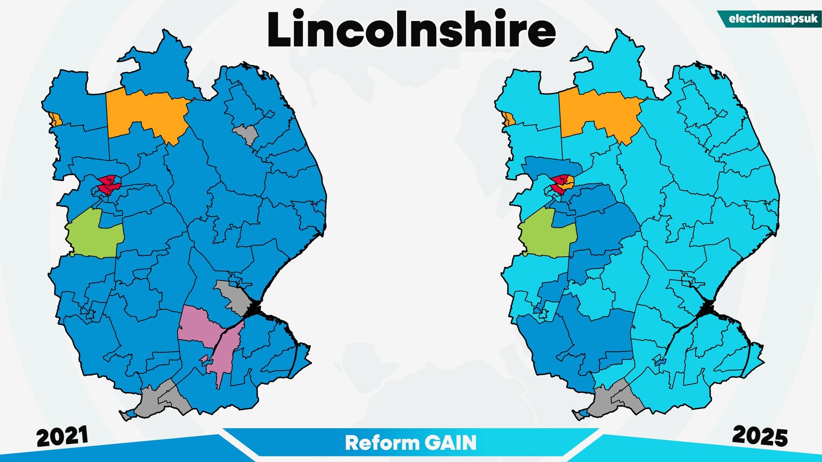 2025 UK Local Election Results: Map and Changes 16 Lincolnshire election results
