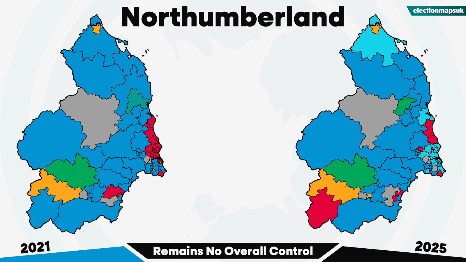 2025 UK Local Election Results: Map and Changes 14 Northumberland election results