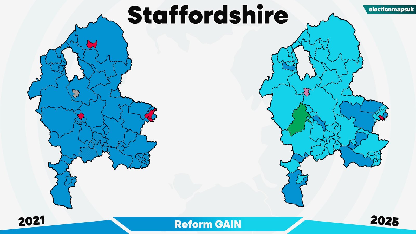 2025 UK Local Election Results: Map and Changes 10 Staffordshire election results