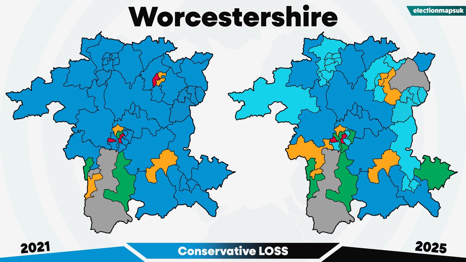 2025 UK Local Election Results: Map and Changes 6 Worcestershire election results